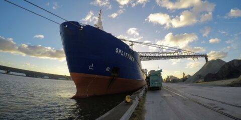 Large Ship which is docked